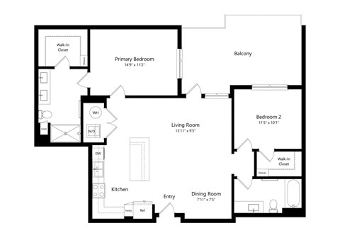 a floor plan of a house with an open floor plan